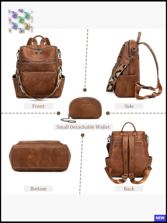 Leather Backpack Purse Women Convertible Shoulder Bag Fashion Work Travel